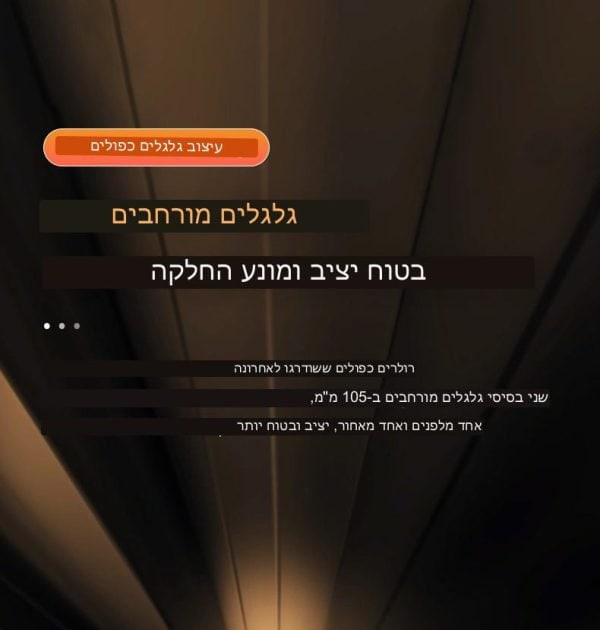 צילום מסך של גלגלת אימון כושר בעברית.